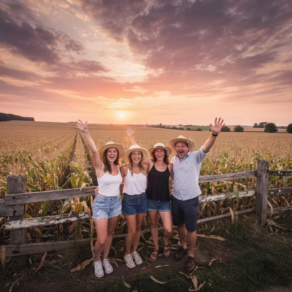 Группа туристов, наслаждающихся свежими местными продуктами во время пикника на природе.