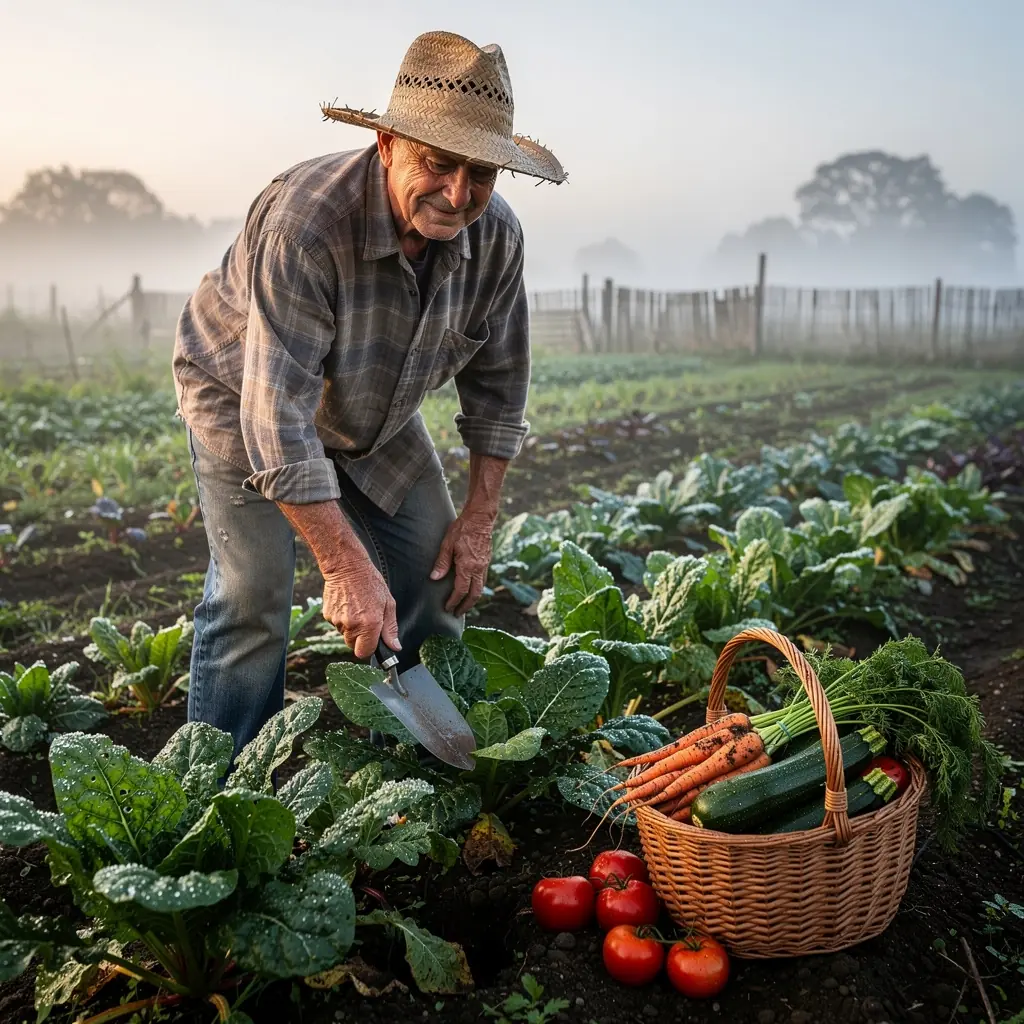 Дети, играющие на ферме, собирают яйца и кормят кур из рук, улыбаясь и смеясь.