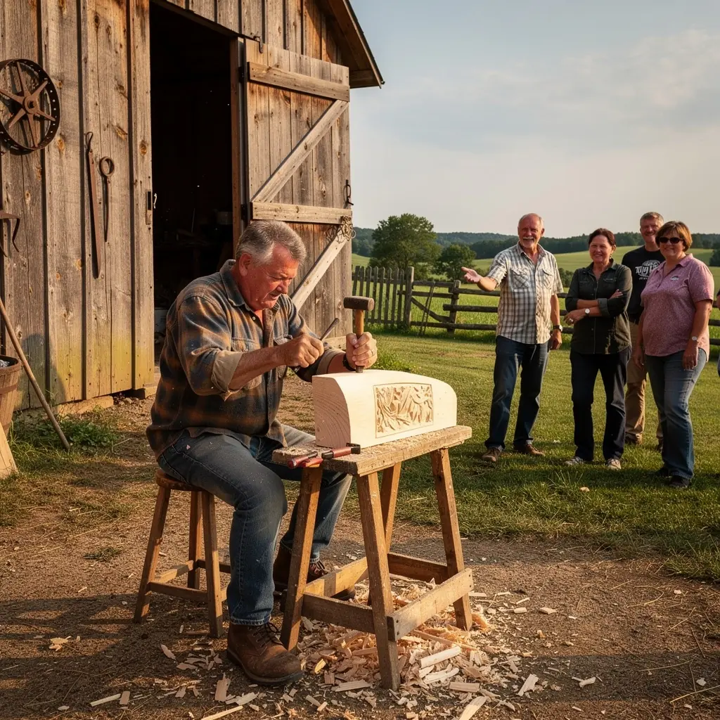 Уютный амбар, превращенный в место для проживания, окруженный живописными сельскими пейзажами.